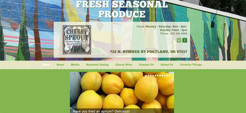 The Cherry Sprout Produce Market website